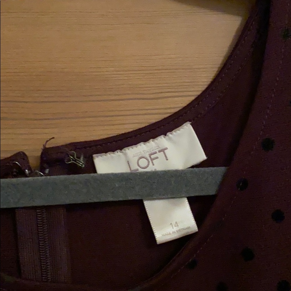 Maroon polka dot fit-and-flare dress - Picture 3 of 8